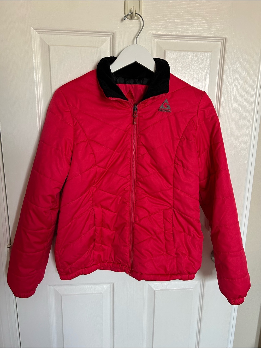 Gerry Weber Red Quilted Jacket with Black Collar